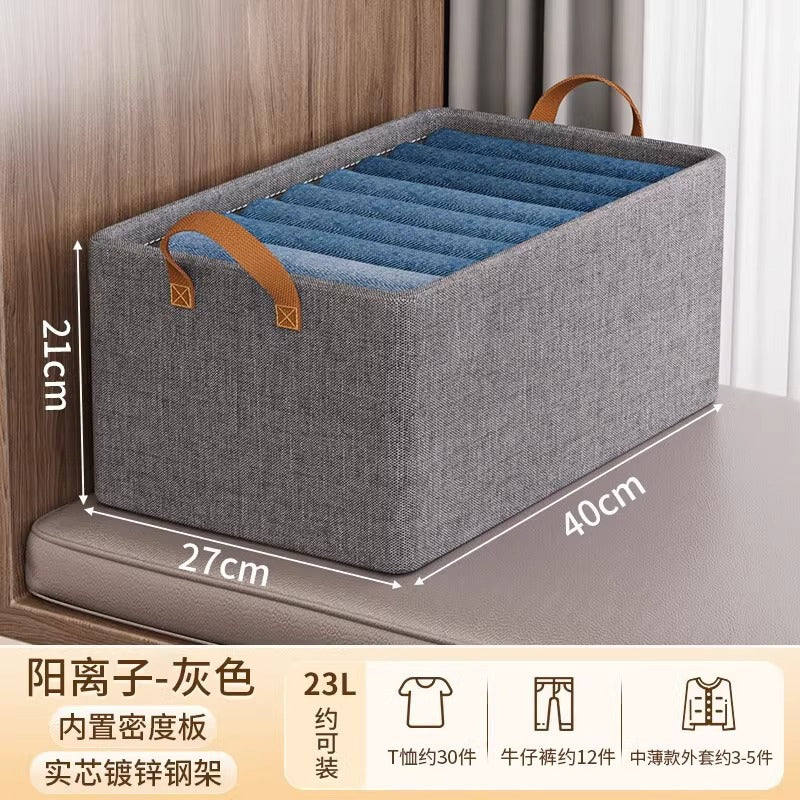 Clothes Storage Box Household Clothes Pants Organizing Box Dormitory Fabric Wardrobe Layered Storage Artifact Storage Basket