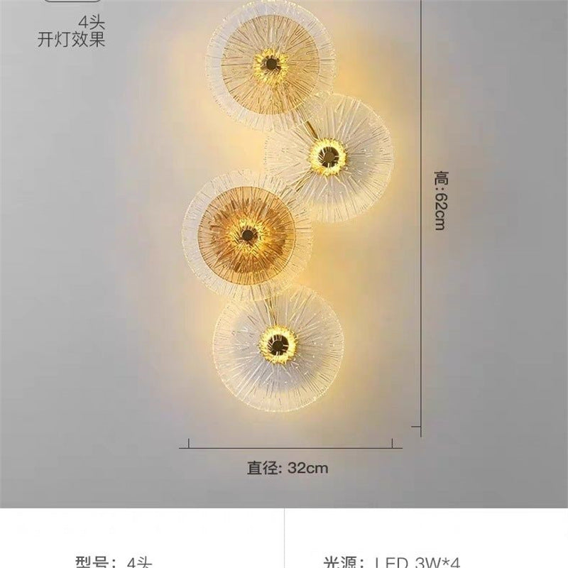 Designer artistic light luxury wall lamp - high-end creative lotus leaf decorative lighting for living room sofa and tv background wall