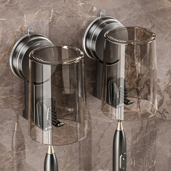 Suction cup toothbrush rack No punching mouthwash cup brushing cup holder Wall-mounted wall bathroom toothbrush holder set