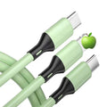 Liquid silicone 3-in-1 charging cable, 3a fast charge, usb cable for apple, huawei, and android devices