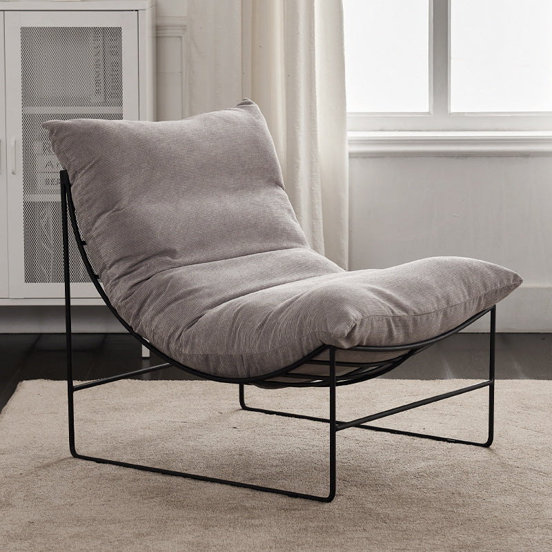 Factory direct living room iron sofa chair bedroom fabric lazy sofa balcony single casual chair popular lounge chair