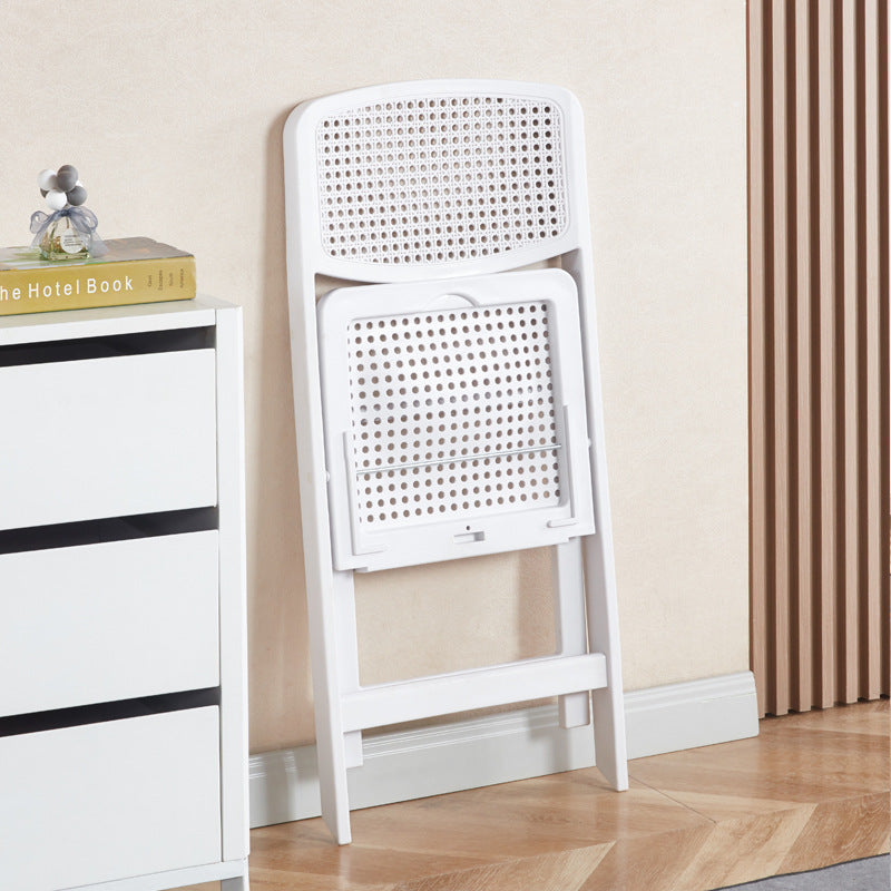 Folding chair - home dining chair, minimalist conference room pp plastic backrest chair, thickened outdoor portable hand-carry chair stool