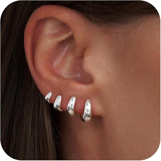European and american cross-border hot-selling fashionable high-end minimalist geometric hoop earring set - trendy and unique earrings