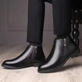 Men's winter warm cotton shoes - fleece lined, non-slip, casual high-top cotton shoes for men, elderly cotton shoes, men's leather cotton shoes for seniors