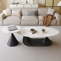 Italian normcore slate coffee table for home living room oval double coffee table small apartment designer coffee table combination