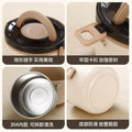 304 stainless steel multi-layer insulated lunch box bowl - portable, airtight, large capacity with rice bucket, detachable round bento box