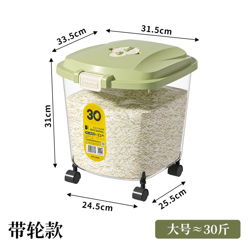 Grains Storage Sealed Box Food Grade Rice Noodle Storage Container Insect-proof and Moisture-proof 10kg High-end Household Rice Bucket