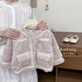 Girloutwear small fragrant soft waxy wool sweater little girl pink purple kids celebrity winter clothing