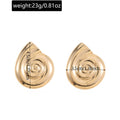 European and american cross-border jewelry: trendy ocean-inspired spiral seashell stud earrings - perfect for vacation, casual wear, and versatile metal earrings for women