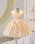 Export kids first birthday dress sleeveless princess dress girl baby beaded dress birthday evening dress in stock