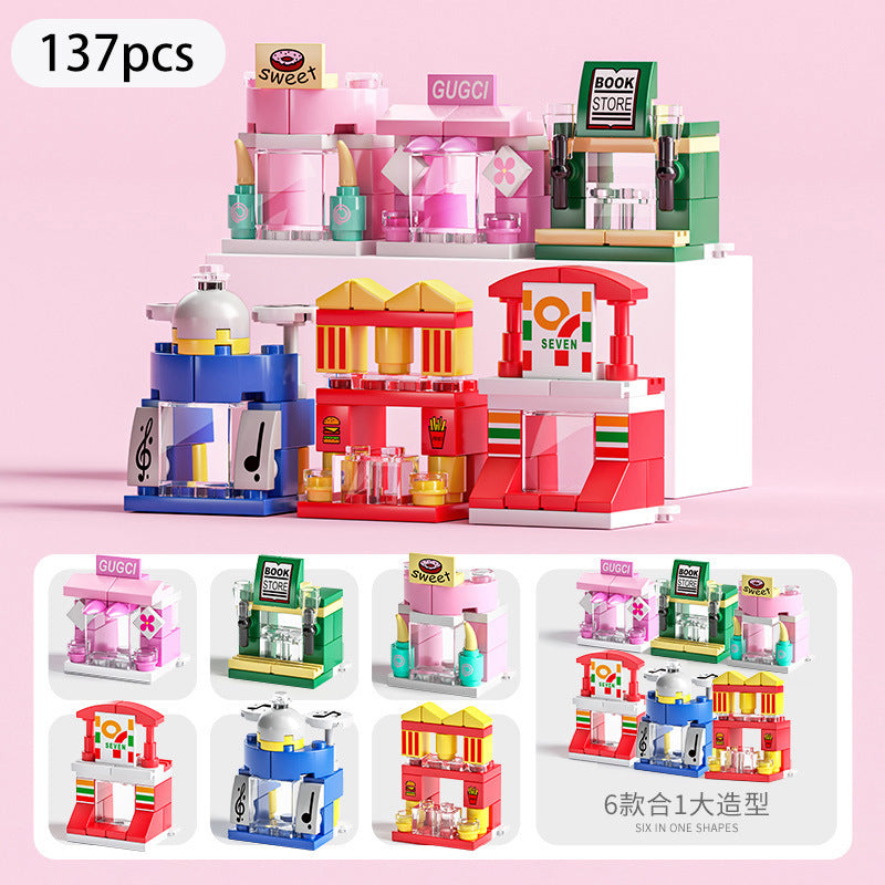 Compatible with lego 6-in-1 city police boys military kindergarten small particle educational building blocks toy wholesale