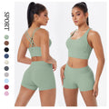 New arrival: barely-there brushed nylon yoga set - criss-cross back sports bra & quick-dry, figure-hugging, butt-lifting workout outfit