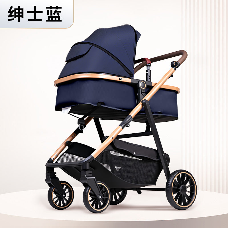 High-view double-decker stroller, 0-3 years, convertible pushchair, lightweight & foldable