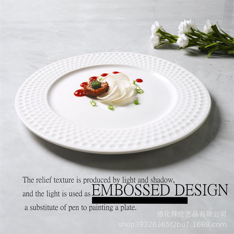 Scandinavian high-looking ins creative table setting western food plate restaurant for home polka dot steak plate dessert plate wholesale