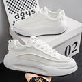Men's 2025 new mesh breathable white sneakers - trendy, versatile low-top shoes with thick soles for height increase, comfortable casual shoes