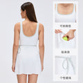 Summer sports dress for women with chest pad, breathable back, yoga skirt, fashion tape fitness tennis skirt d26041
