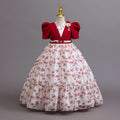 Export ready-made kids dress chiffon floral princess dress little girl model catwalk dress kids dress