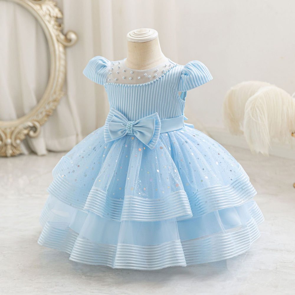 Export ready-made baby girl evening dress sequin wedding dress cake princess dress first birthday dress baby dress
