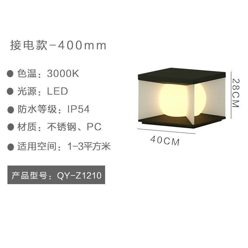 Outdoor solar post cap lights, modern minimalist fence lights, waterproof pillar lights, villa gate post lights
