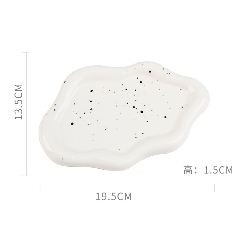 Byron ins electroplated silver tray photo props jewelry storage tray display tray accessible luxury ceramic jewelry ornaments