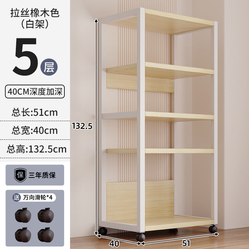 Shelf Shelf Floor-to-ceiling movable multi-layer household living room display rack Supermarket warehouse Balcony storage rack