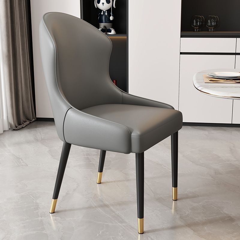Dining chair - modern minimalist home restaurant chair, comfortable backrest, iron art dining table chair, nordic light luxury hotel chair
