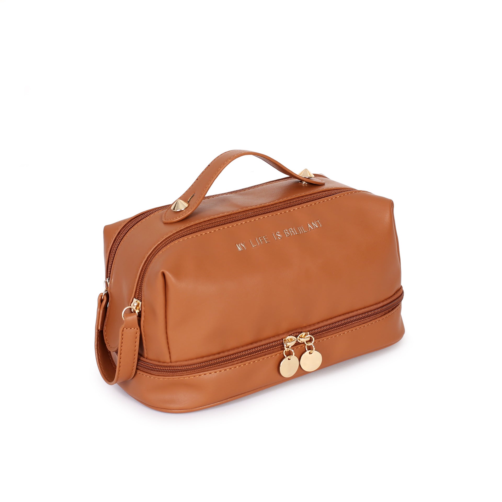 Premium sense portable large-capacity cosmetic bag travel waterproof toilet bag double-layer partition cosmetic storage bag