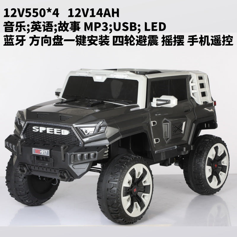 New children's electric car off-road four-wheel seating double seat children's pickup remote control toy car off-road vehicle
