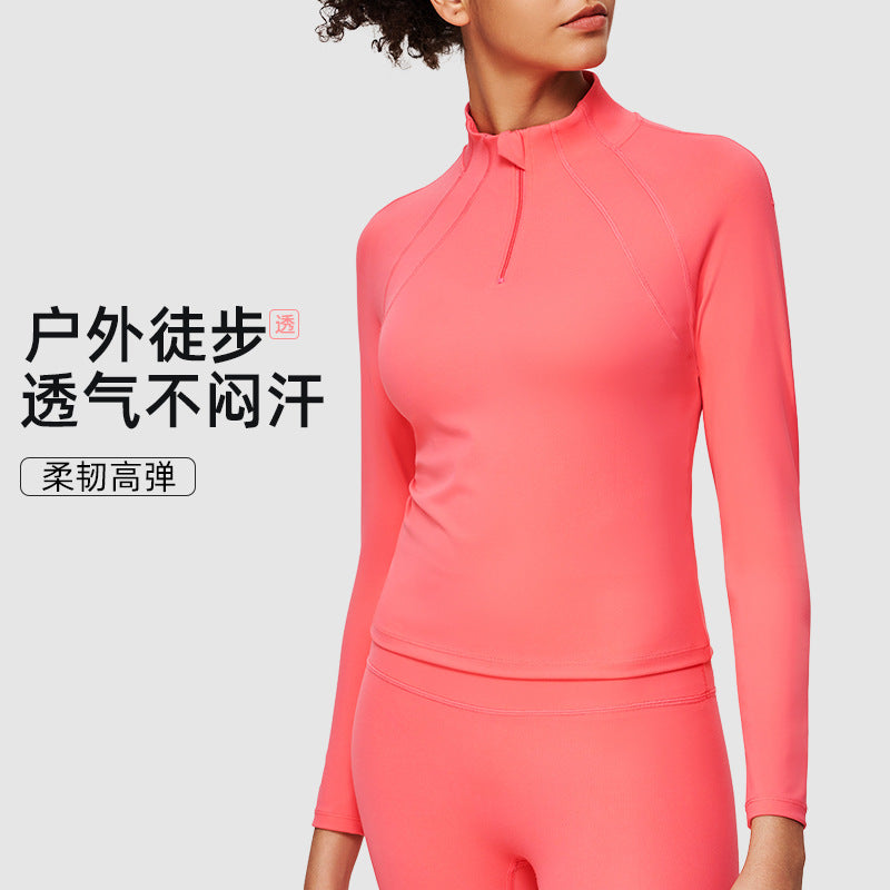 Yoga apparel pilates slimming workout outdoor fitness top women's quick-dry sports long sleeve jacket casual wear