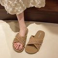 Giant gentle niche stylefrenchretro sandals and slippers for women sense of design roman sandals and slippers beach vacation soft bottom flip-flops