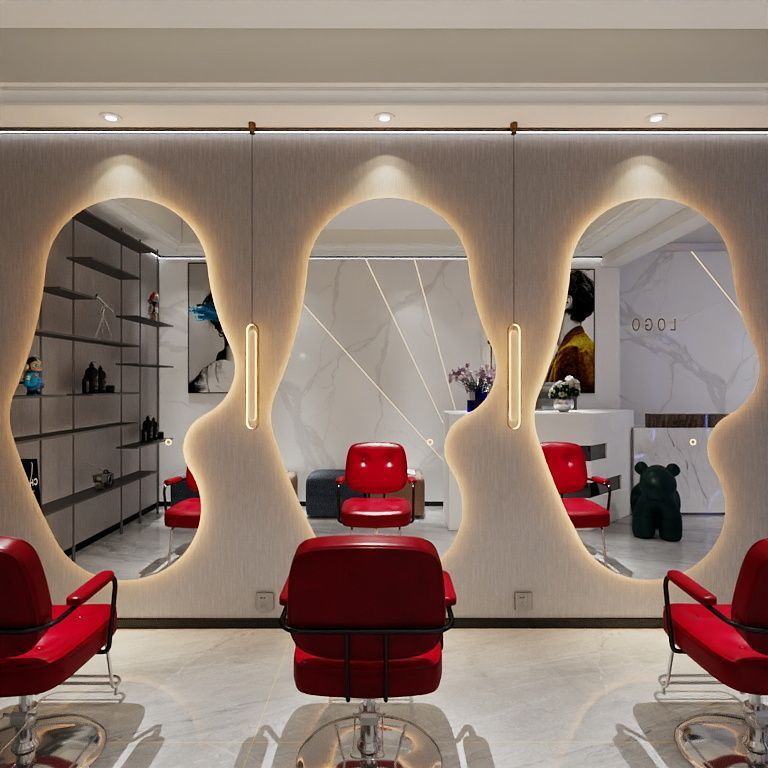 Hairdressing shop perm and dyeing mirror table hair salon special hair salon popular single-sided wall-mounted hair cutting mirror trendy shop special-shaped mirror
