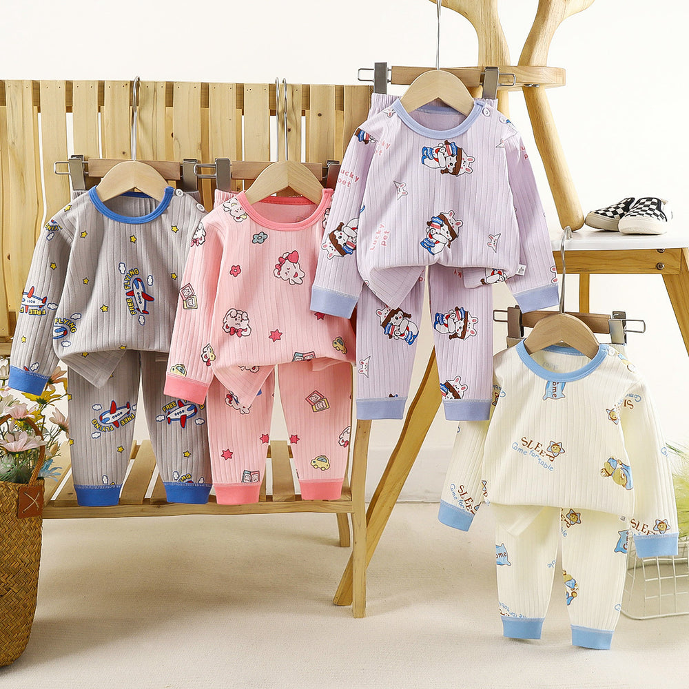 Kids' cotton underwear set - new spring collection: boys' thermal underwear, girls' pajamas, and children's loungewear