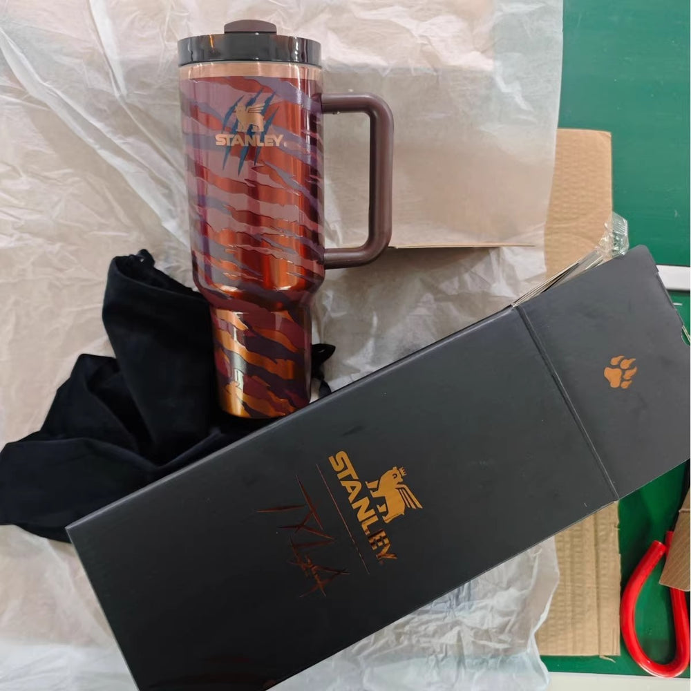 amazon leopard print stanley ice tumbler - large capacity, stylish design, 304 stainless steel insulated water bottle with handle