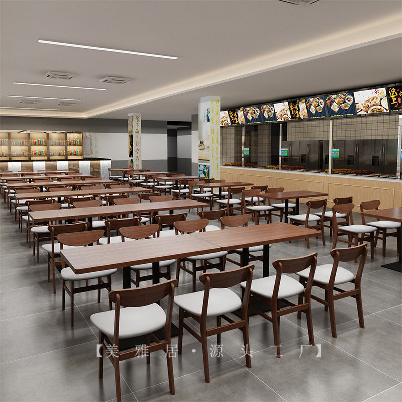 Company school unit canteen hotel solid wood tables and chairs food city snack bar one table four chairs dining table and chair combination