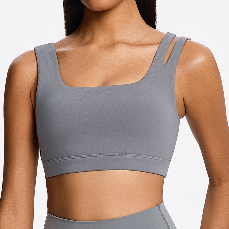 Eco-friendly & renewable fabric cross-border yoga set: high-elasticity, figure-hugging, back-smoothing yoga bra & running fitness apparel for women