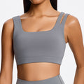 Eco-friendly & renewable fabric cross-border yoga set: high-elasticity, figure-hugging, back-smoothing yoga bra & running fitness apparel for women