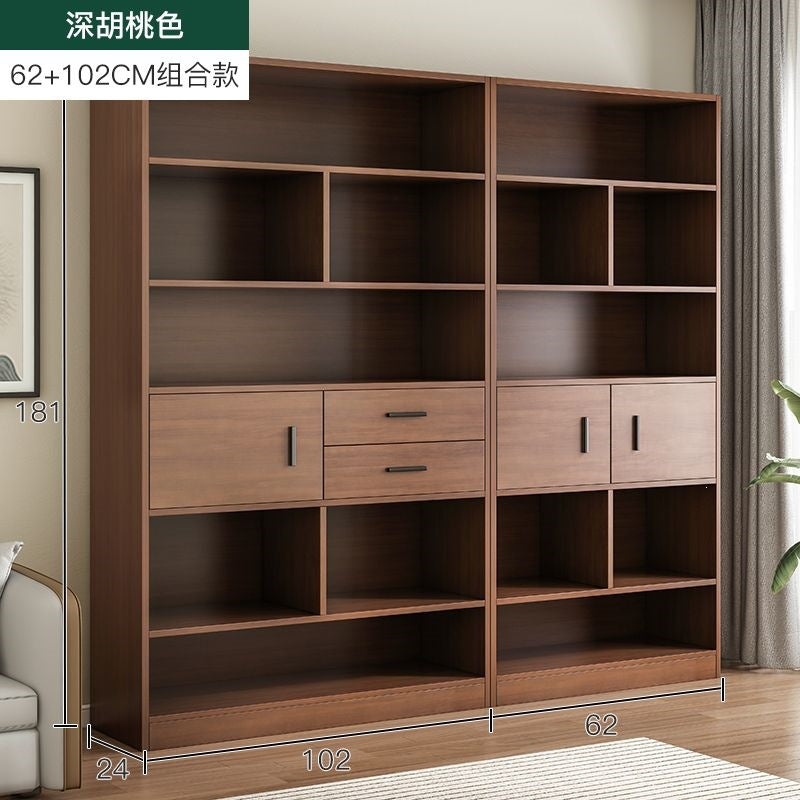 Bookcase floor-standing locker for home living room display cabinet wall-mounted storage locker bedroom with door dust-proof bookshelf
