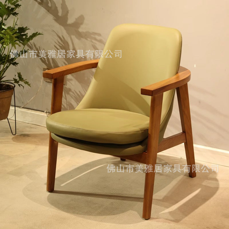 Cafe Solid wood back chair Restaurant Dessert milk tea shop Leisure sofa Table and chair combination Rest area Card seat