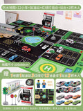 Kids' alloy pull-back car traffic map playset with crawling mat, parking garage, and inertia toys for boys