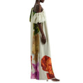 european and american spring/summer new arrival one-shoulder placement print dress - ins casual vacation loose dress