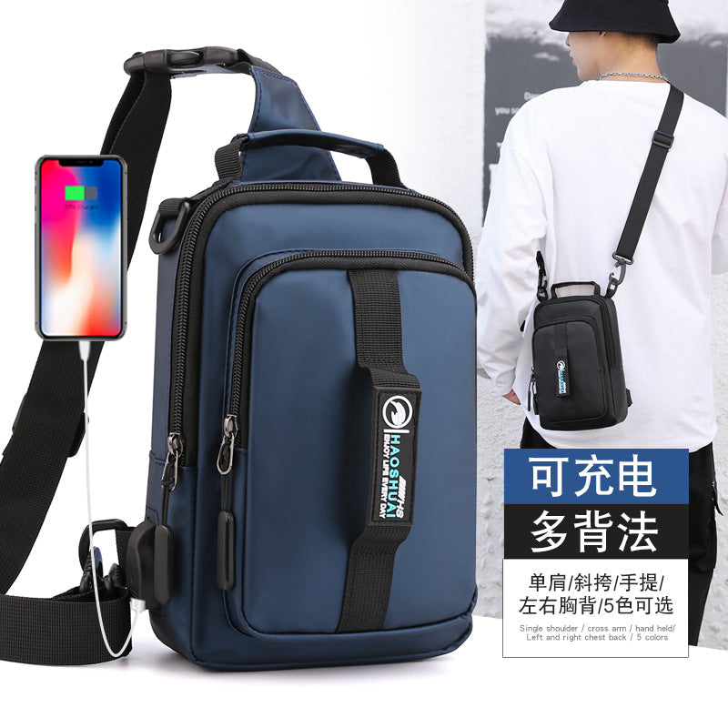 Factory direct sales new multi-functional men's breast bag fashion leisure shoulder messenger bag outdoor travel small bag