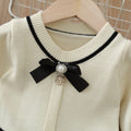 Girls' dress  spring new arrival: sweet and stylish knitted pullover dress for baby girls, chanel-inspired