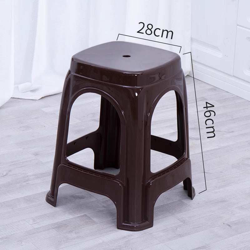 Extra thick matte plastic stool for home use, adult thickened dining table stool, large seat, bbq stall high stool for commercial use