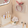 Bathroom storage rack, punch-free toothpaste and toothbrush storage, washbasin wall-mounted comb, razor, compartment storage tube
