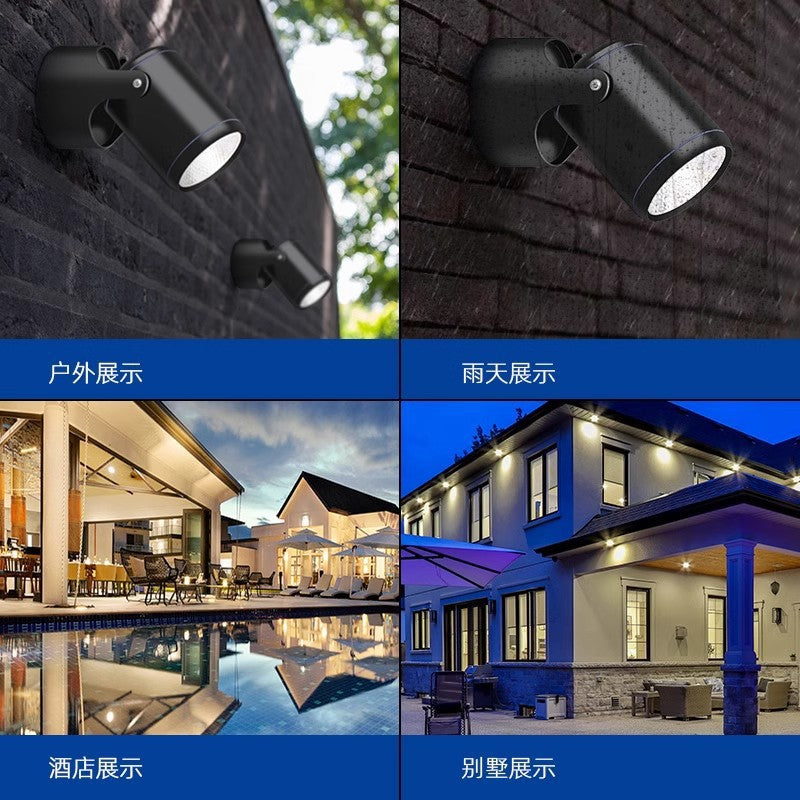 Led outdoor waterproof spotlight - adjustable angle for storefront signs, wall advertising, and outdoor flood lighting