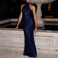 aliexpress 2026 fashionexportnew arrivalhalter neck plaid mesh evening dress silmsexy banquet dress