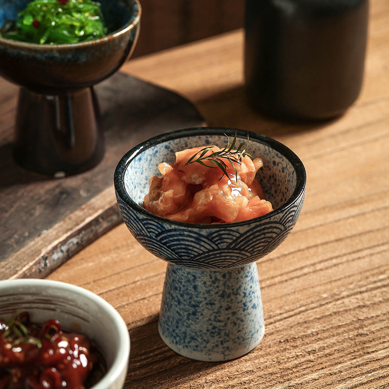 Japanese retro ceramic ice cream cup - stylish & unique ice cream bowl - creative dessert & pastry display plate - perfect for restaurants & home use