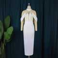 Elegant evening gown - socialite style mesh bodycon dress - birthday dress