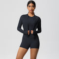 New arrival: barely-there brushed solid color outerwear with casual yoga set - perfect for outdoor running, sports, and fitness (3-piece set)