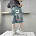 Kids' summer denim shorts - 7/8 length,  new collection, denim summer outfit for mid-to-large children, cool boys' clothing